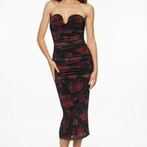 Dynamite Strapless Black and Red Dress
